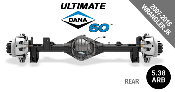 Ultimate Dana 60™ Crate Axle, Fits 2007-2018 Jeep Wrangler JK  -  Rear  Axle - 5.38  Gear Ratio, ARB Air Locking Differential - 10032017