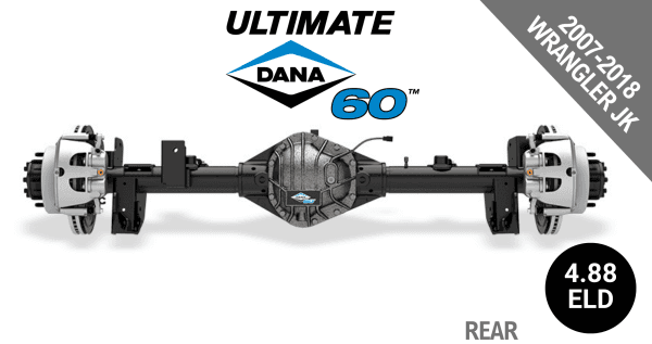 Ultimate Dana 60™ Crate Axle, Fits 2007-2018 Jeep Wrangler JK  -  Rear Axle -  4.88 Gear Ratio, Eaton ELocker® - 2023612-1