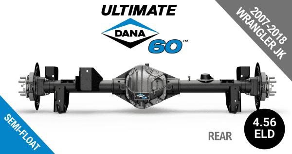 Ultimate Dana 60™ Semi-Float, Fits 2007-2018 Jeep Wrangler JK  - Rear Axle - 4.56 Gear Ratio, Eaton ELocker®, 67.9 in. Width - Crate Axle
