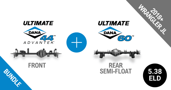 Jeep JL 5.38 Gear Ratio Bundle: Ultimate Dana 44™ AdvanTEK® Front ELD (10047719) + Semi-Float Ultimate Dana 60™ Rear ELD (SF-L60JL538E-69) - NON-RETURNABLE