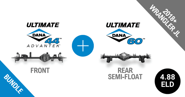 Jeep JL 4.88 Gear Ratio Bundle: Ultimate Dana 44™ AdvanTEK® Front ELD (10047717) + Semi-Float Ultimate Dana 60™ Rear ELD (SF-L60JL488E-69) - NON-RETURNABLE